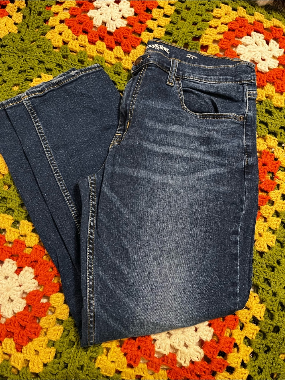 Goodfellow & Co Dark Blue Straight Leg Total Flex Jeans 34 x 30